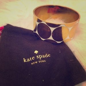 Kate Spade White/Gold Metal Bangle Bracelet
